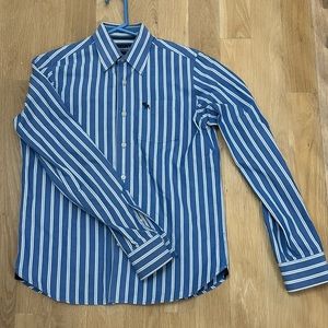 Abercrombie & Fitch Boys XL Blue and White striped Retro Button Down